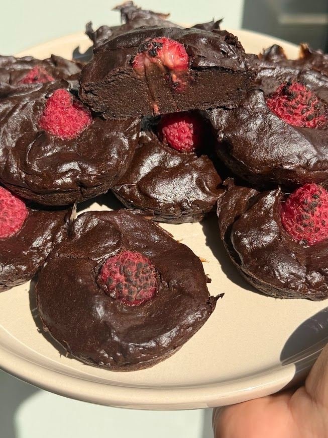 Brownies con frambuesa