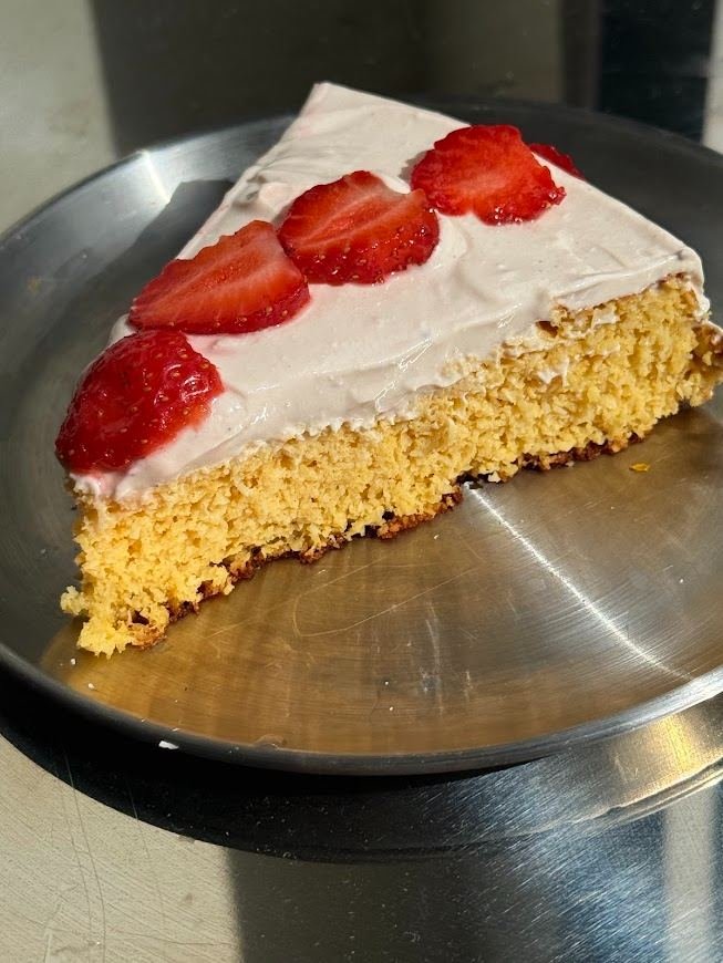 Tarta de queso con fresas
